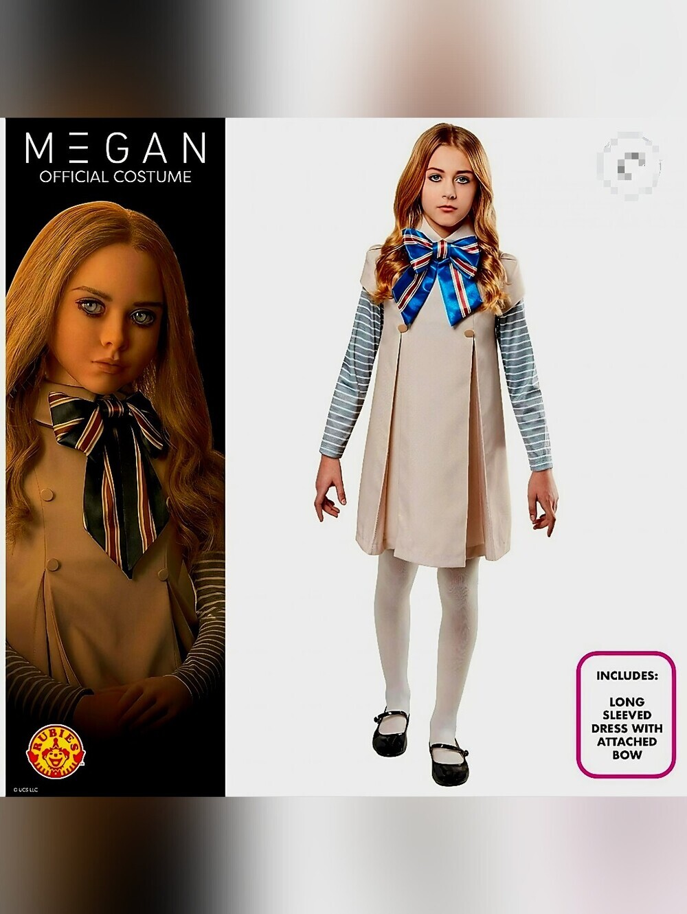 New girl's M3GAN Megan Halloween Costume Dress & accessories Complete outfit